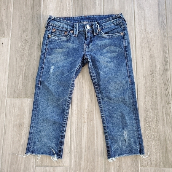 True Religion Cut off Raw Hem Bermuda Shorts Sz 27 - Picture 1 of 9